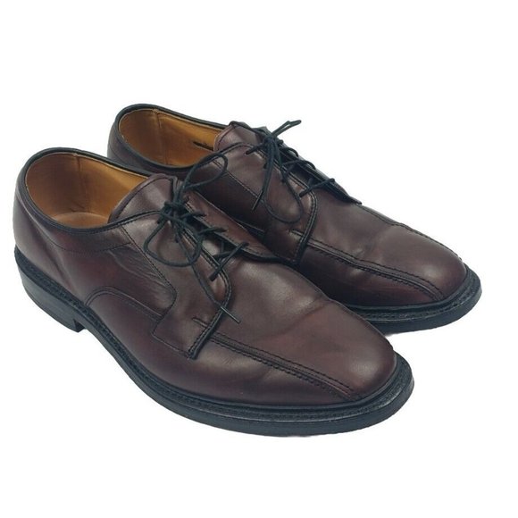 Allen Edmonds Hillcrest  Shoes Leather Tan Burgundy Oxfords Men's Size 10 D - Picture 1 of 9